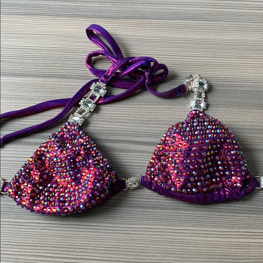 Purple Rhinestone Bikini Set - Picture 2 of 13